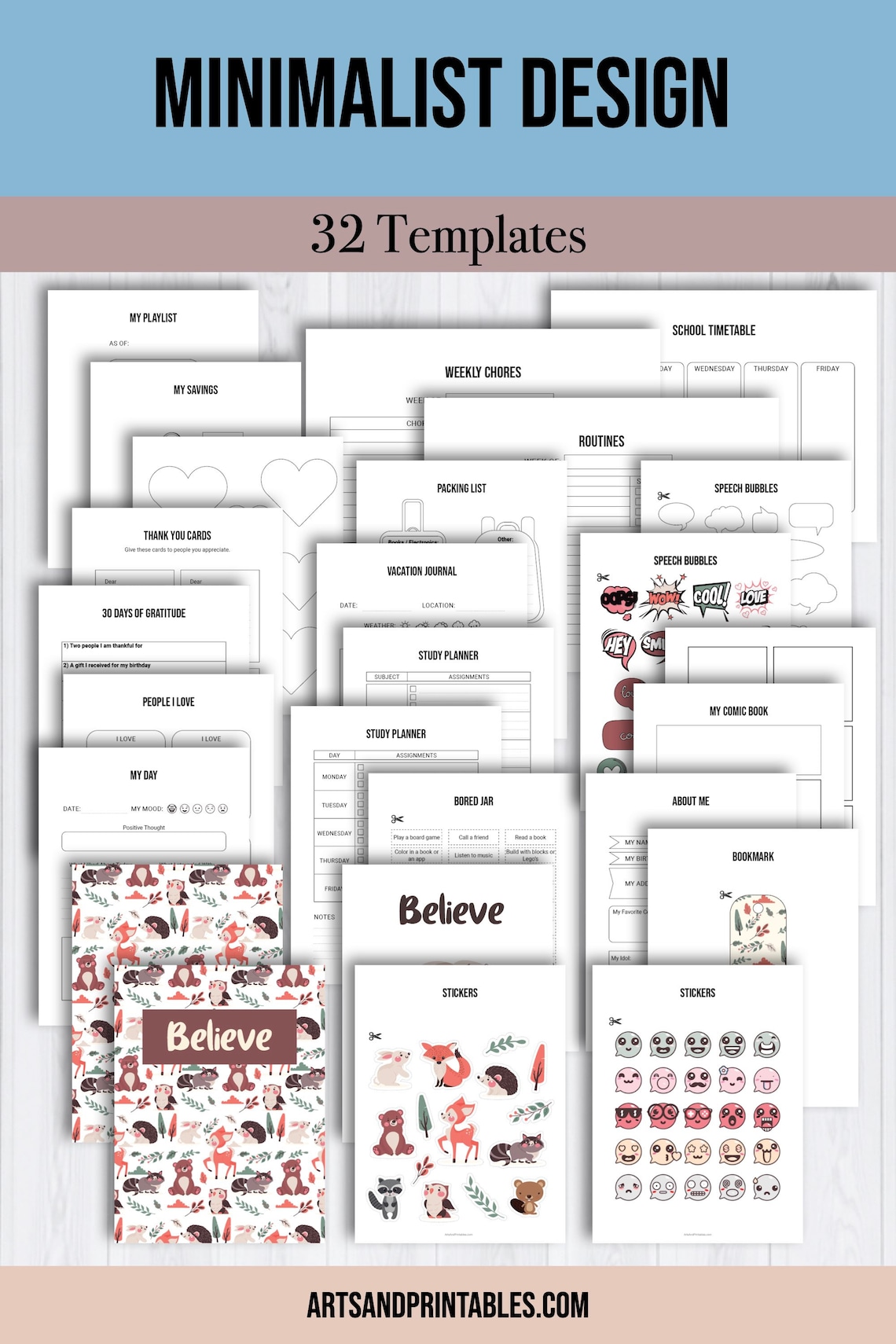 Printable Bullet Journal for Kids for Girls for Boys for Children ...