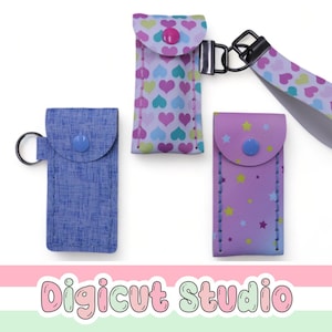 Estuche para lápiz labial cosido a mano SVG. Llavero de 2,5 cm con estuche para bálsamo labial SVG. Estuche para pulsera SVG. Llavero para carrito SVG. Estuche USB. HS19.