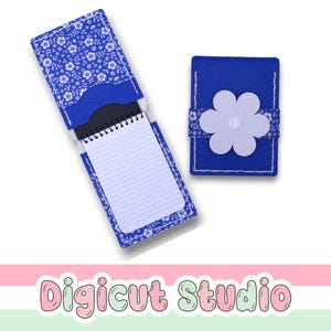 77mm x 112mm Mini Note Book sleeve SVG.  Spiral notebook cover svg. Flower snap svg. Teachers gift.     Note book pouch. Card holder. HS41.
