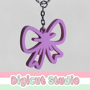3d printing Bow Key Chain STL file. DIY key chain. Pretty bow 3d Print file.  Coquette Bow. Bag bling STL file.  School bag accessories. D2.