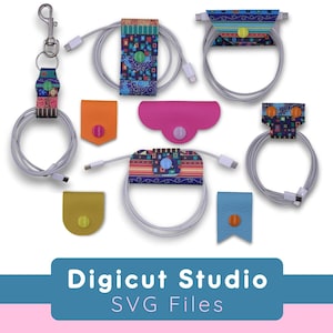 Sujetacables SVG. Sujetacables con llavero Svg. Sujetacables. Organizador de cables. Enrollador de cables. Organizador de auriculares. Archivo de corte. Recortes. AC162.