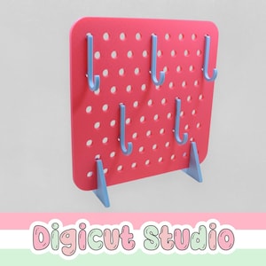 3D-utskrift Mini Pegboard STL-fil. Skrivbords Pegboard STL-fil. 3D-utskrift Pegboard. Pegboardkrok. Pegboardställ. Smyckesställ D22.