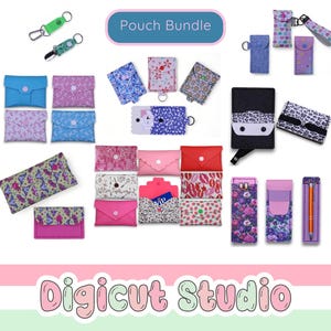 Pouch Bundle SVG. Purse Svg. Credit Card Key Chain. Lipstick pouch svg. Coin purse. Compact pouches SVG. Pen Pouch. Pen holder. B1.