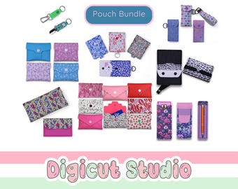 Pouch Bundle SVG. Purse Svg. Credit Card Key Chain. Lipstick pouch svg. Coin purse. Compact pouches SVG. Pen Pouch. Pen holder. B1.