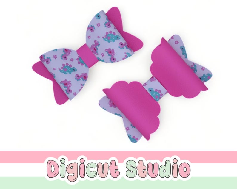 Classic & Scalloped 6 Inch Hair Bow. Hair Bow Set. Large Hair Bow Svg ...