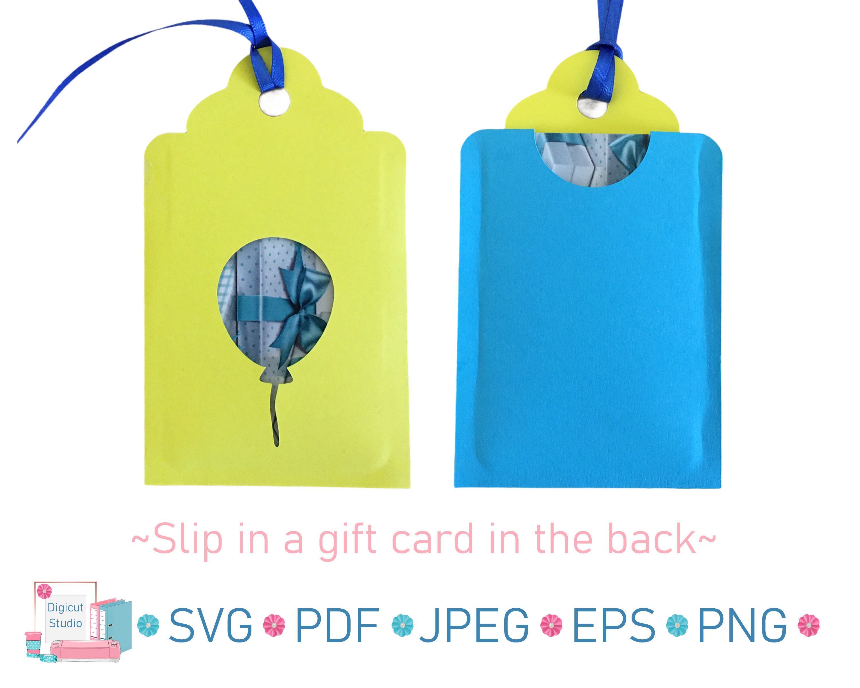 Gift Tag Gift Card Holder Svg. Birthday Present Card Svg. Card Etsy