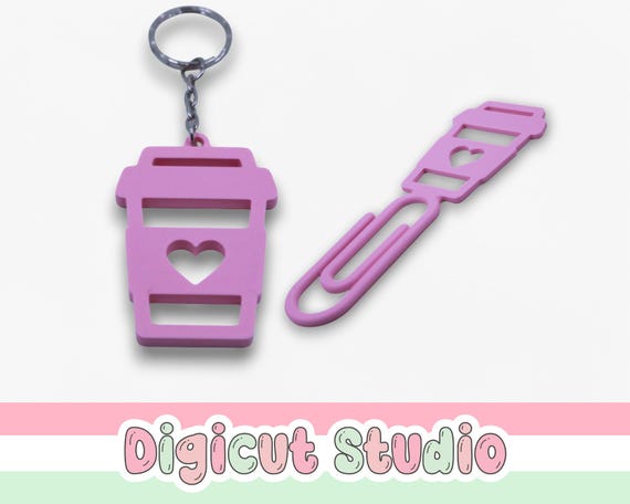 3d printing Coffee keyring & Coffee paperclip set STL files. Coffee lovers gift set. 3d printer project. 3d Craft files. Stl coffee. D10.