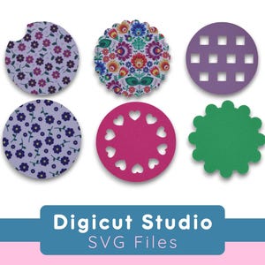 Posavasos para autos SVG. Posavasos para latas. Posavasos para botellas. Proyecto de cuero retales. Proyecto de cuero sintético sencillo para principiantes. Accesorios para autos Svg. AC165.