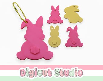 3d printing Bunny Gift tag blanks STL files. DIY Easter key chain.  STL file.  School bag accessories.  Easter Basket Stl. Easter bunny D30.