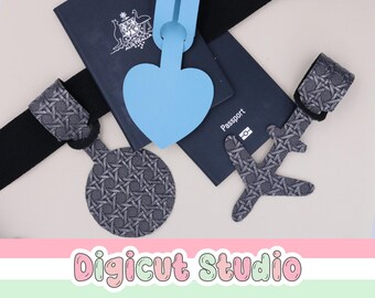 Travel bag id SVG cutting file.  Bag tag svg. Luggage tag svg. Travel accessories svg. Bag bling svg. Suit case tag svg. Carry on svg  AC68.