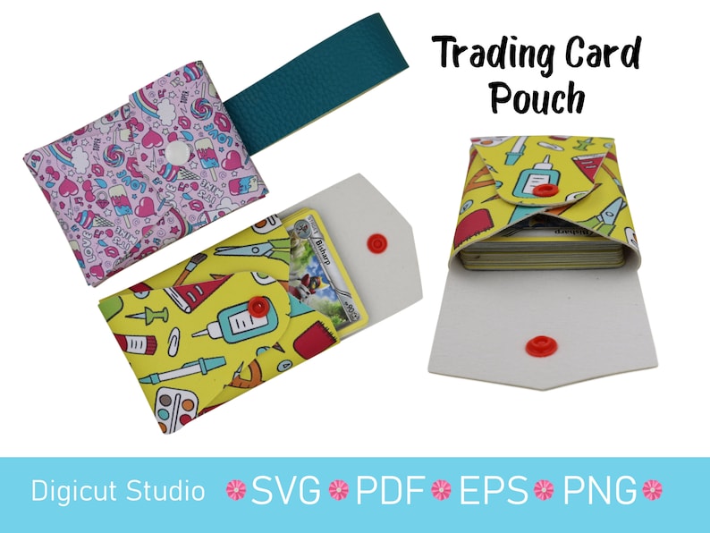 Pouch Bundle 1 SVG. Pouches Svg. Pencil Case SVG. Phone pouch svg. Ear bud holder. Clutch Svg. Wallet svg. Compact pouch. Trading card. image 8