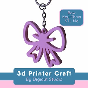 Fichier STL de porte-clés avec nœud en impression 3D. Porte-clés DIY. Fichier d'impression 3D joli noeud.  Noeud coquette. Fichier STL bling bling.  Accessoires de sac d'école. D2.