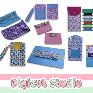 Hand sew SVG bundle. Machine Sew SVG collection. Pouch pouch svg. Pen pouch svg. Coin purse SVG.  Glasses pouch svg. Key chain svg. Travel.