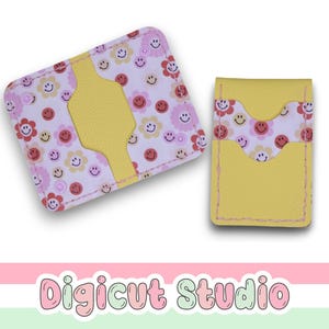 Compact Card wallets to fit in pocket SVG. Bus pass holder. Coin pouch svg. Matching card holders. Hand Sew SVG. Business card pouch. HS25. image 1