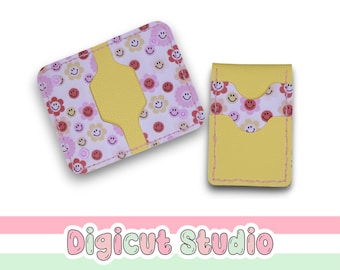 Compact Card wallets to fit in pocket SVG. Bus pass holder. Coin pouch svg. Matching card holders.  Hand Sew SVG. Business card pouch. HS25.