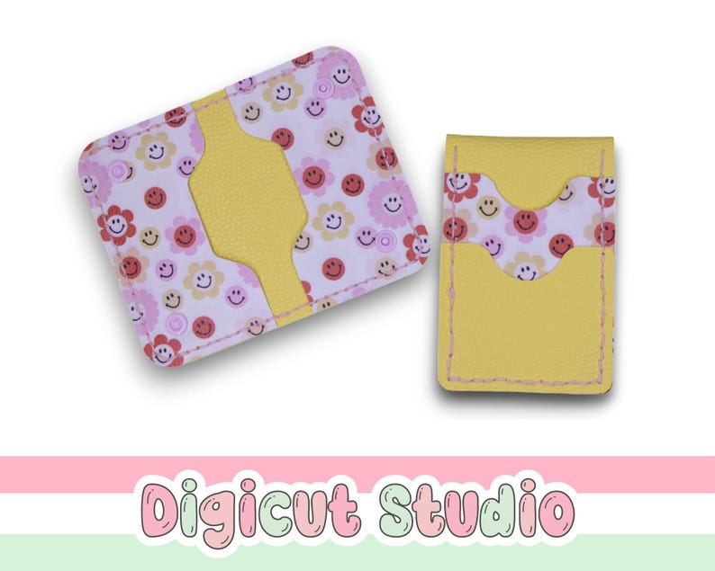 Compact Card wallets to fit in pocket SVG. Bus pass holder. Coin pouch svg. Matching card holders. Hand Sew SVG. Business card pouch. HS25. image 1