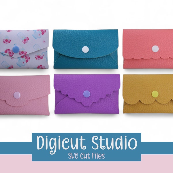 Compact Pouches svg. No sew Coin purse svg. Pouch bundle svg.   Card holder svg. Wallet Svg. Scalloped pouch. Rounded pouch. Envelope pouch.