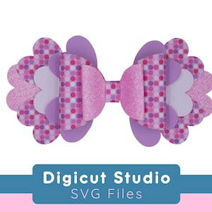 Laço de cabelo Valentines Laço de coração enorme SVG. Laço com muito amor. Laço extra grande de 8,3 polegadas. Laço de festa. Laço de casamento. Laço de cabelo over the top. HB155.