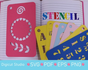student homework diary Journal Stencils SVG. Planner stencil SVG. Bullet journal stencil SVG. A5 Journal. Diary stencil Svg. Letter, number stencil. cardstock. S1.