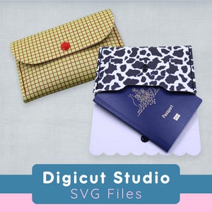 Hand Sew Passport Holder svg. Hand Sew pouch svg. Scalloped pouch svg. Hand sewing svg. Travel accessories svg. Passport pouch.  HS51.