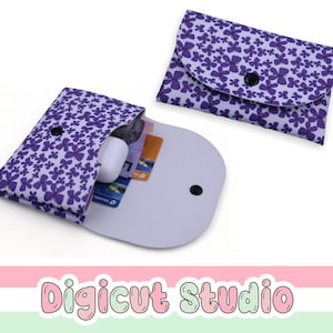 No Sew No glue pouch svg. Snap wallet svg. Divided wallet svg. Ladies purse svg. Faux leather project. Clutch svg. Purse pattern svg.  WP113