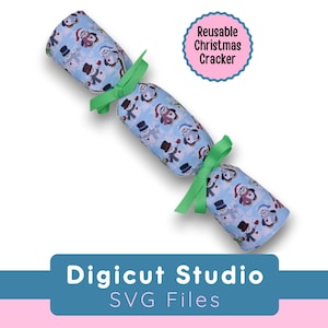Cracker de Noël réutilisable SVG. Cracker de Noël en similicuir. Bon Bon DIY. Bon Bon respectueux de l'environnement. Offrir un cadeau. Décoration de Noël CM6.