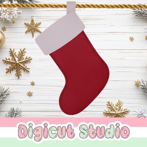 Medias navideñas SVG. Saco de Papá Noel SVG. Porta tarjetas de regalo SVG. Envoltorio navideño SVG. Decoración navideña SVG. Banderines navideños SVG. CM5.
