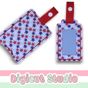 Luggage tag svg.  Hand Sew Luggage tag with privacy pouch svg. Travel accessories svg. Name tag. Id tag svg.  Travel id. School bag. AC161.