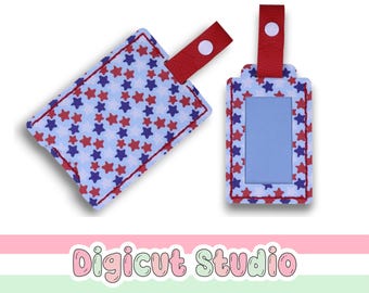 Luggage tag svg.  Hand Sew Luggage tag with privacy pouch svg. Travel accessories svg. Name tag. Id tag svg.  Travel id. School bag. AC161.