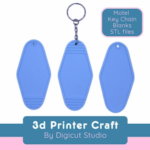 Impression 3D du fichier STL d'ébauches de porte-clés de motel. Impression 3D de clé de motel rétro. Porte-clés motel stl. Découpes en vinyle imprimées en 3D. Stl.  D17.