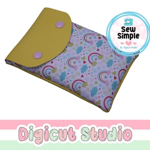 Sewing pattern cell phone svg. Mobile phone pouch svg.  Simple sewing project.  Cutting machine file.  Pouch svg.  Sleeve svg. Snaps. WP110.