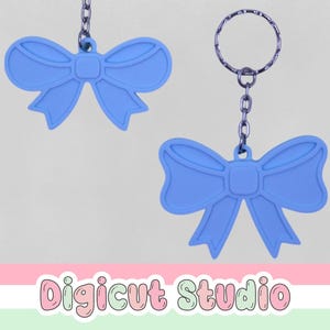 3D-printen Coquette Bow-sleutelhanger STL-bestand. Zelfgemaakte sleutelhanger. Bow 3D-afdrukbestand. STL-bestand met tasbling. Accessoires voor schooltassen.  Haarstrik sl. D16.