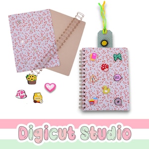 Portada de libro con adornos para zapatos A5 SVG. Plantilla de corte y encuadernación. Plantilla SVG para crear un diario. Plantilla SVG para libros escolares. Proyecto para preadolescentes. Plantilla SVG para encuadernación. Plantilla SVG para amuletos BB6.