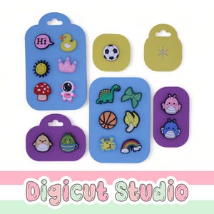 シューチャームディスプレイカード（SVG）。スイングタグカード（SVG）。シューチャームオーガナイザー（SVG）。シューチャームギフト。シューチャームホルダー。チャームキーパー（SVG）。DC2