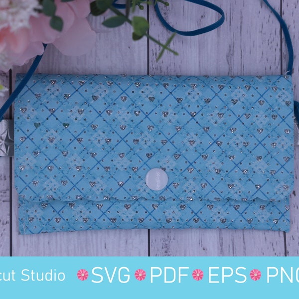 Small bag svg. Pouch svg.  Girls bag svg. Wallet svg. Party bag svg. Girls purse.  Simple sewing project or glue. Faux Leather.  WP28.