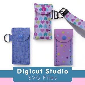 Estuche para lápiz labial cosido a mano SVG. Estuche para bálsamo labial con llavero de 1 pulgada SVG. Estuche para pulsera SVG. Llavero con llavero para carrito SVG. Estuche USB. HS19.