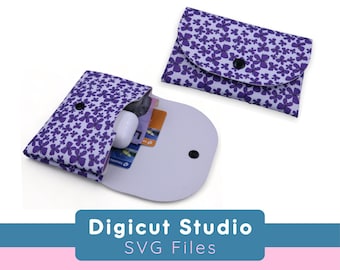 No Sew No glue pouch svg. Snap wallet svg. Divided wallet svg. Ladies purse svg. Faux leather project. Clutch svg. Purse pattern svg.  WP113