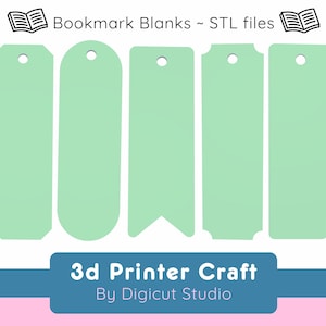 3d Printer Bookmark Blanks STL file. Craft blanks STL. DIY book mark. Book mark stl. Vinyl blanks. Personalised book marks.  3d print. D12.