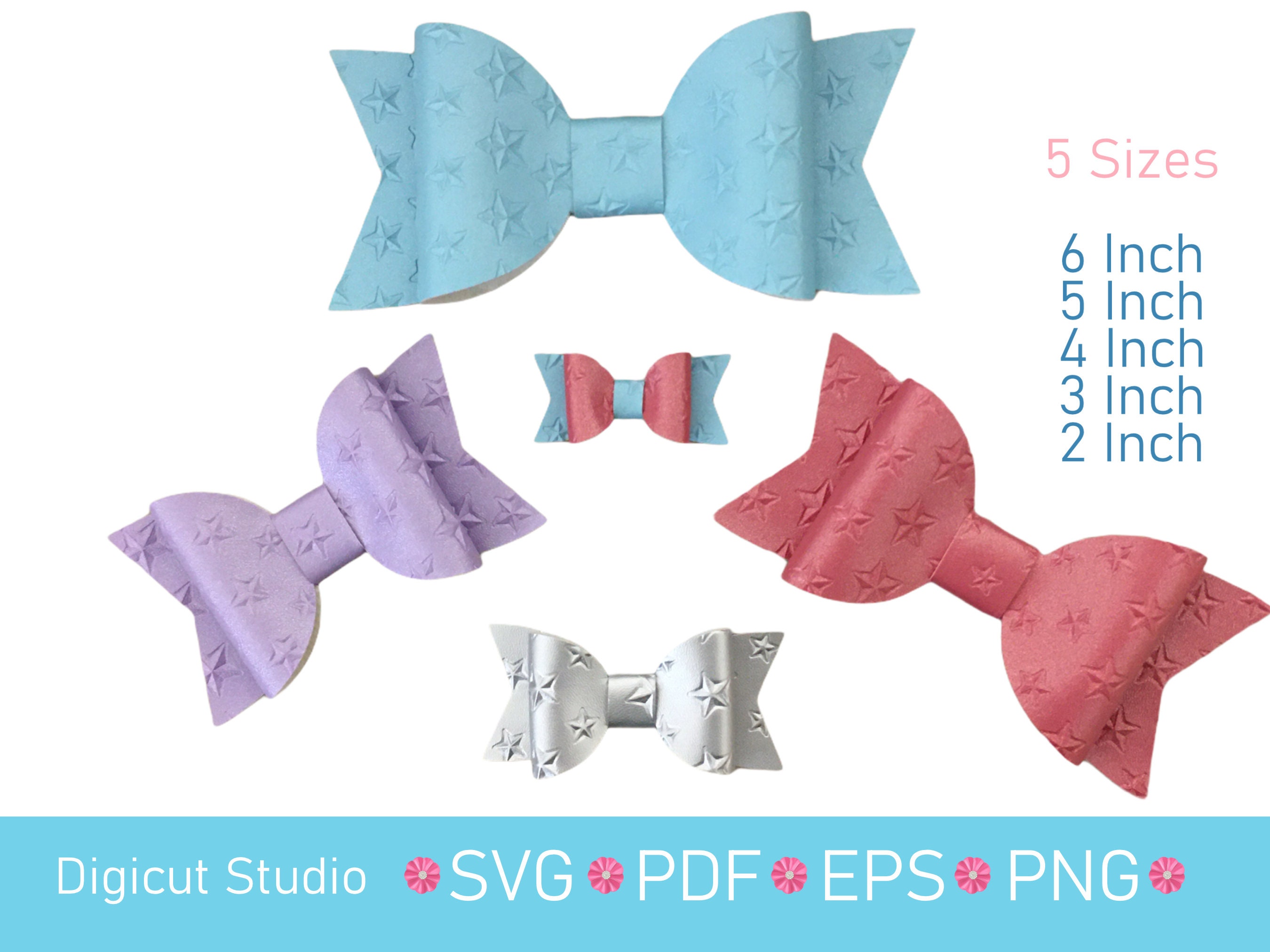 Classic Basic Hair Bow SVG file. 5 Sizes. Hairbow cutting Etsy