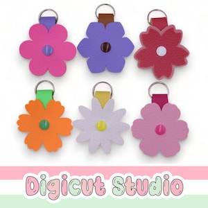 Blumen Schlüsselanhänger svg. Gänseblümchen Schlüsselanhänger. Hübsche Blumenanhänger. Kirschblüten Schlüsselanhänger.  Schultüte Bling.  Taschenzubehör. Blumen SVG. AC144