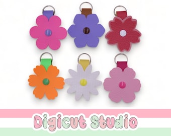 花のキーホルダー（SVG）。デイジーのキーホルダー。可愛らしい花のキーホルダー。桜のキーホルダー。スクールバッグのアクセサリー。花のSVG。AC144