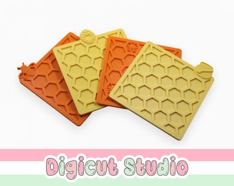 3d printing Bee Coasters STL files. Honey Bee STL. Beehive STL. Honey pot stl. Honeycomb bee stl. Tea party decoration. Mothers day. D26.