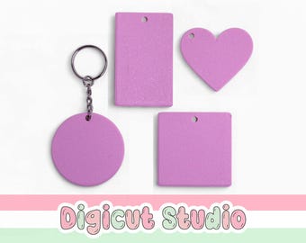 3d Printer Key Chain Blanks STL file. Craft blanks STL. DIY key chain. Circle blank, Heart blank, Square blank, rectangle blank. 3d. D1.