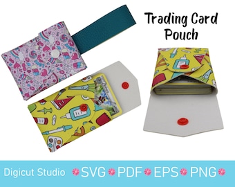 Trading card pouch svg.  No sew pouch with handle svg. School bag pouch svg. Diecast car pouch. Marble pouch svg. Pram pouch. AC98 & AC99