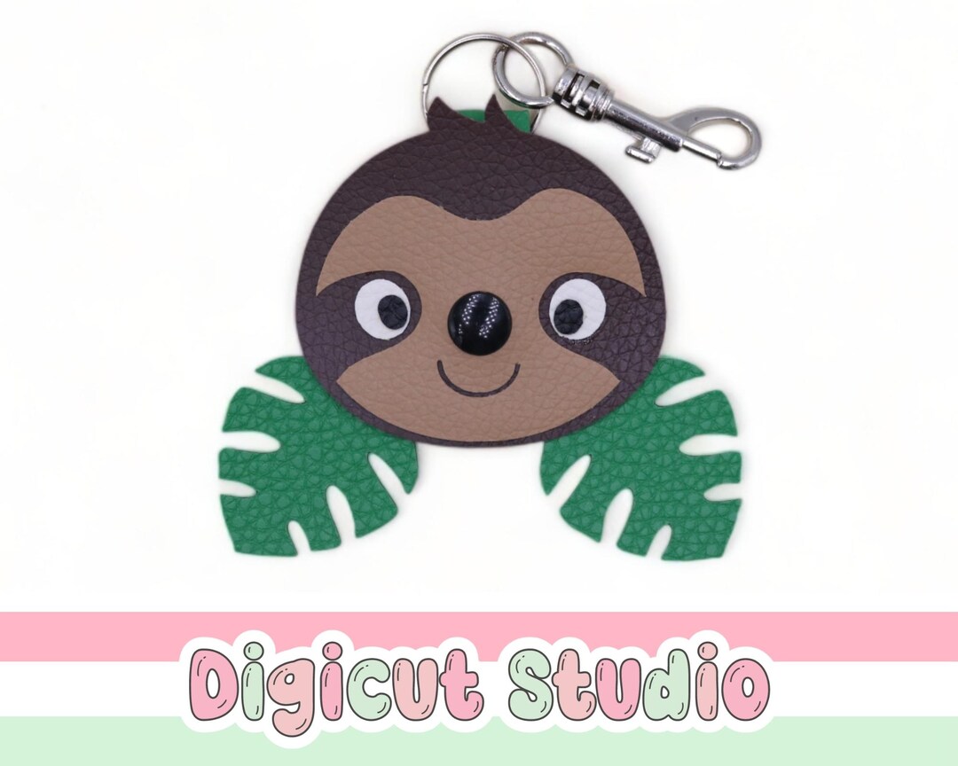 Animal Key Rings Vector Sloth Key Ring Svg. Sloth Key Chain Svg. Sloth Svg. Sloth Fob. School ...
