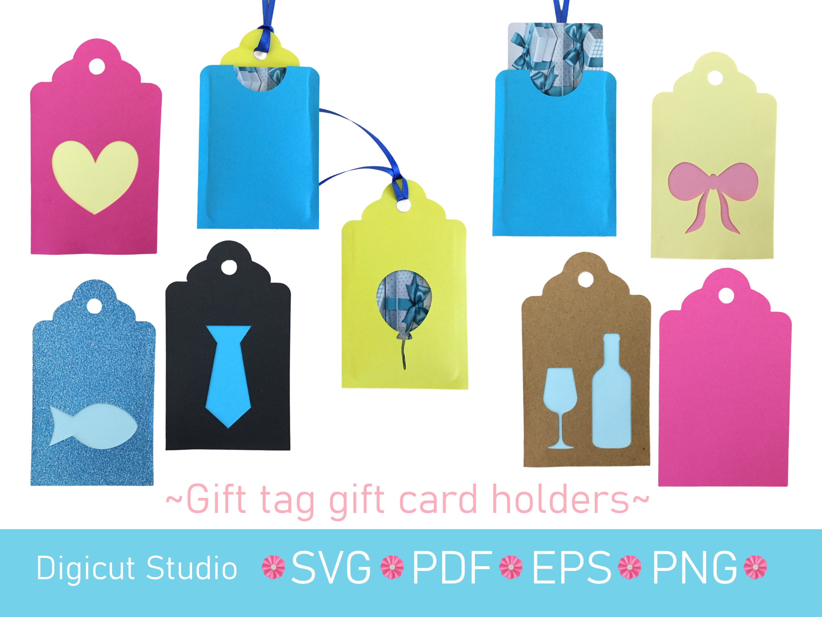 Gift Tag Gift Card Holder Svg. Birthday Present Card Svg. Card Etsy
