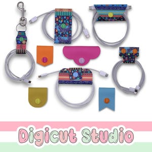 Cable Keepers SVG. Key chain cord holder Svg. Ear bud holder. Cable organiser. Cord wrap. Head phone Organiser. Cutting File. Scraps. AC162.