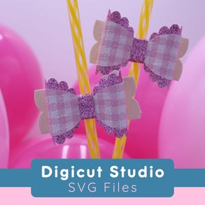 Topper de lápis de laço SVG. Topper de laço de caneta SVG. Topper de laço de palha SVG. Laço recortado. Laço clássico. Topper de caneta. Acessórios escolares. Laço de festa. AC155.