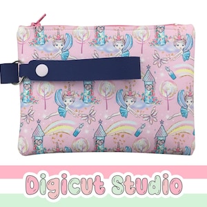 Pochette per il trucco con cerniera in formato SVG. Pochette da polso in formato SVG. Modello per un semplice progetto di cucito. Astuccio per penne in formato SVG. Borsa da toilette in formato SVG. Portafoglio con cerniera. WP35.