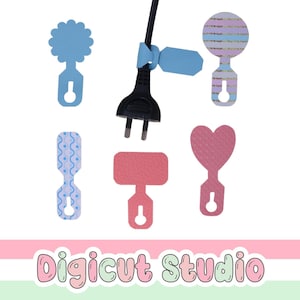 Schnurkennungen svg. Kabeletiketten SVG. Kordel-ID. Schrottkunstleder Projekt. Kabel-Organizer. Büroetiketten. Netzkabel-ID-Tags. SVG AC105.